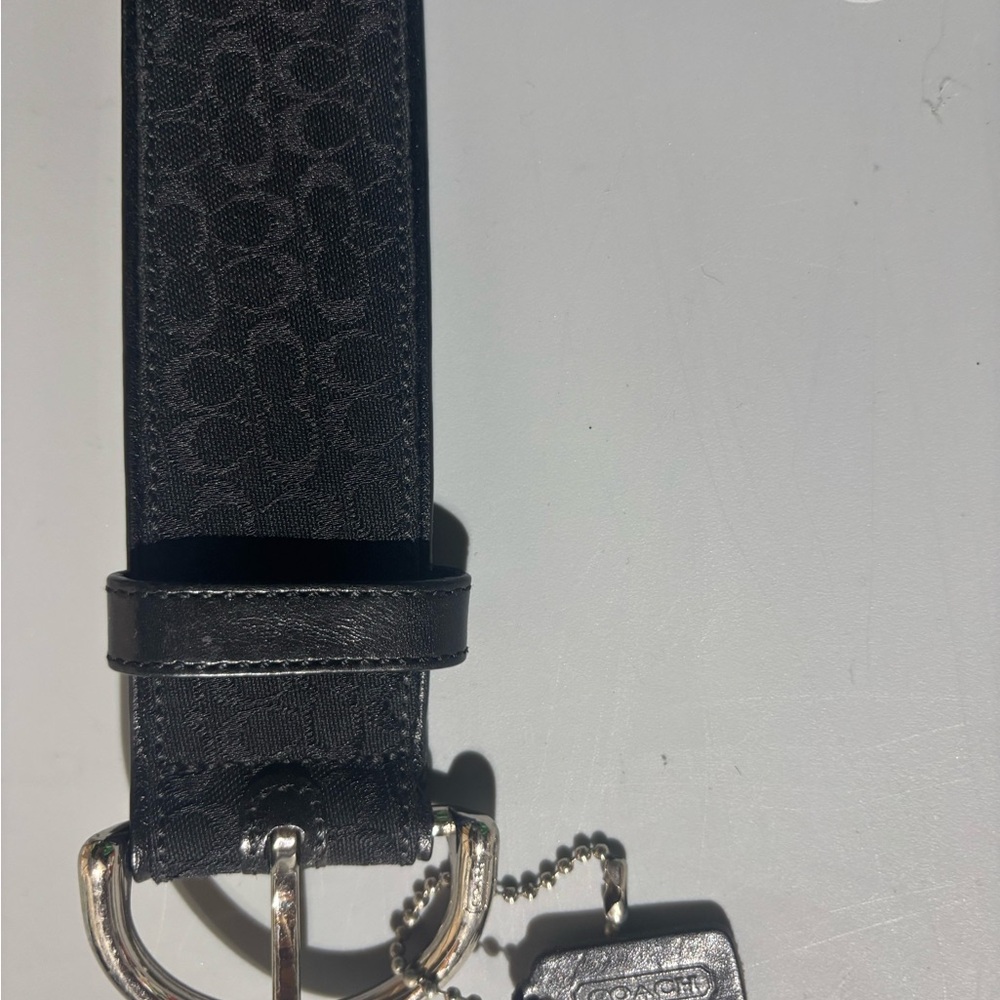 Coach Black Signature Key Holder